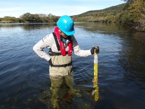 河床材料調査 作業状況